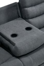 More4Homes Boston 3 Seater Fabric Manual Recliner Sofa in Grey - thumbnail 7