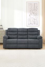 More4Homes Boston 3 Seater Fabric Manual Recliner Sofa in Grey - thumbnail 8
