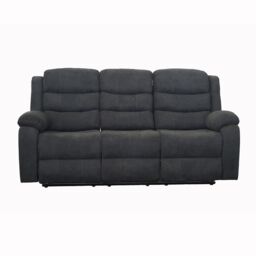 More4Homes Boston 3 Seater Fabric Manual Recliner Sofa in Grey - thumbnail 5
