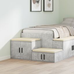Berkfield Home Storage Cabinet Concrete Grey 127x41x40 cm Engineered Wood - Size: 127 x 41 x 40 cm