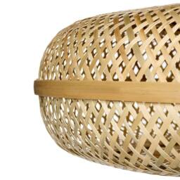 Wyld and Coco Pendant Lamp - Handwoven Natural Bamboo Shade Boho Round Pendant Light - thumbnail 7
