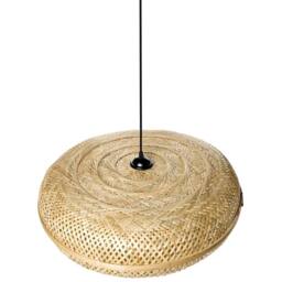 Wyld and Coco Pendant Lamp - Handwoven Natural Bamboo Shade Boho Round Pendant Light - thumbnail 5