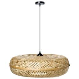 Wyld and Coco Pendant Lamp - Handwoven Natural Bamboo Shade Boho Round Pendant Light - thumbnail 4