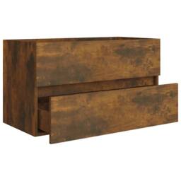 Berkfield Home Sink Cabinet Smoked Oak 80x38.5x45 cm Engineered Wood in Brown - thumbnail 6