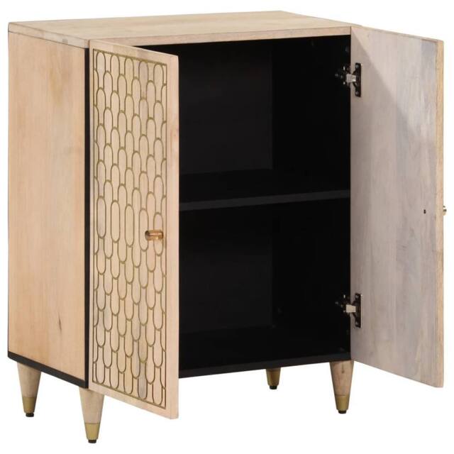 Berkfield Home Side Cabinet 60x33x75 cm Solid Wood Mango in Light Tan - Size: 60 x 33 x 75 cm - image 1
