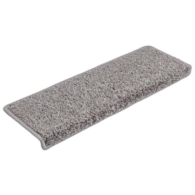 Berkfield Home Decorative Carpet Stair Treads 15 pcs 65x21x4 cm Grey - Size: Medium - image 1