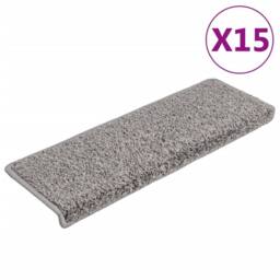 Berkfield Home Decorative Carpet Stair Treads 15 pcs 65x21x4 cm Grey - Size: Medium - thumbnail 3