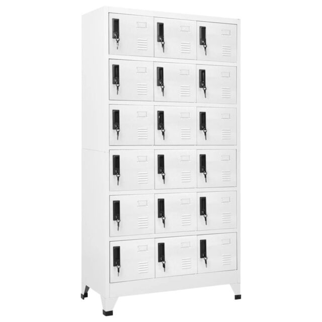 Berkfield Home Locker Cabinet White 90x40x180 cm Steel - Size: 90 x 40 x 180 cm - image 1