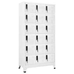 Berkfield Home Locker Cabinet White 90x40x180 cm Steel - Size: 90 x 40 x 180 cm