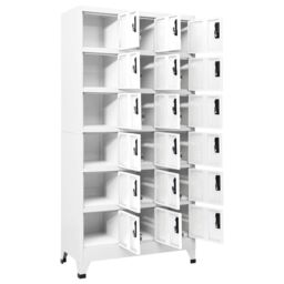 Berkfield Home Locker Cabinet White 90x40x180 cm Steel - Size: 90 x 40 x 180 cm - thumbnail 3