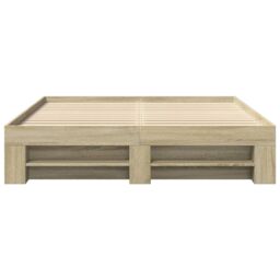 Berkfield Home Bed Frame without Mattress Sonoma Oak 150x200 cm King Size Engineered Wood in Brown - thumbnail 5