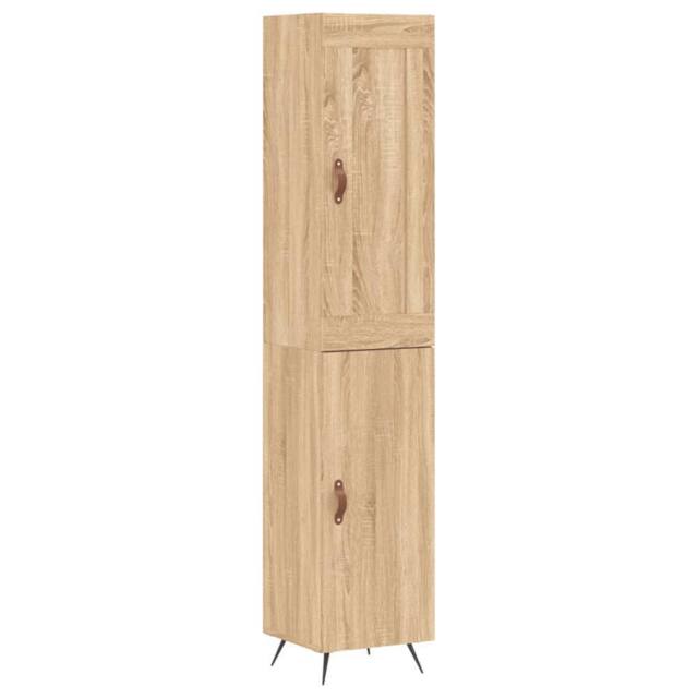 Berkfield Home Highboard Sonoma Oak 34.5x34x180 cm Engineered Wood in Light Tan - image 1