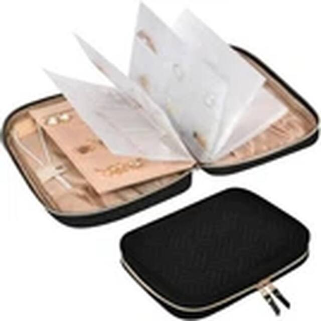 Havendro Black Jewelry Travel Organizer Case Ring Binder Jewelry-Pouch Bag - image 1