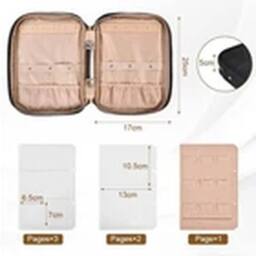 Havendro Black Jewelry Travel Organizer Case Ring Binder Jewelry-Pouch Bag - thumbnail 2