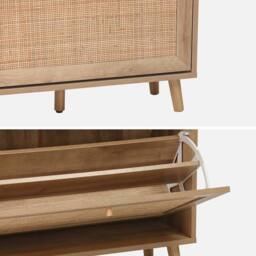 sweeek Shoe cabinet with 3 drawers wood decor & cane in Beige - thumbnail 8