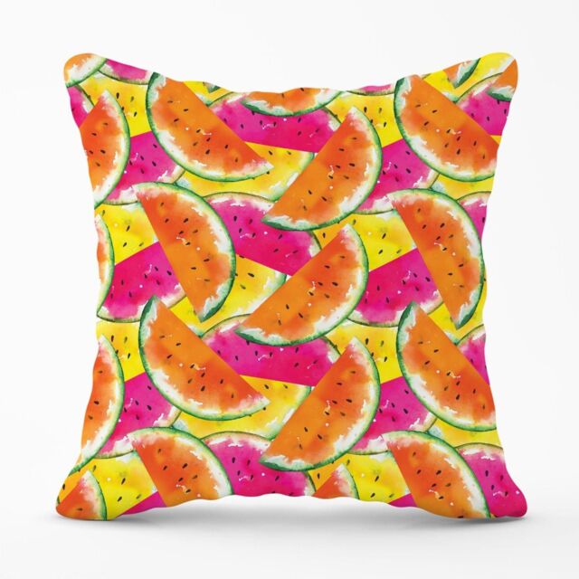 Warren Reed - Designer Watermelon Design Outdoor Cushion in Orange - Size: 60 cm x 60 cm - image 1