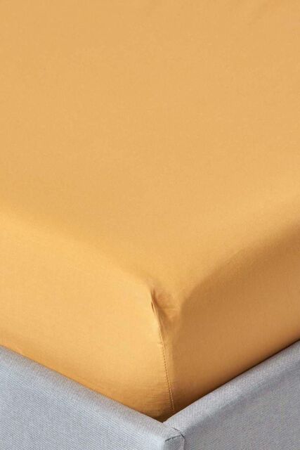 Homescapes Egyptian Cotton Deep Fitted Sheet 18 inch 200 Thread Count in Mustard - Size: Single Fitted - image 1