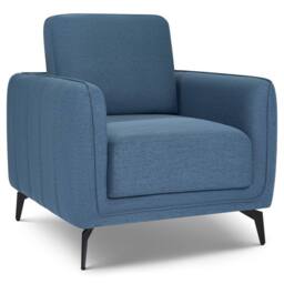 Bravich LTD Brixton Armchair - Modern Fabric Accent Chair with Steel Legs in Blue - thumbnail 3