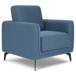 Bravich LTD Brixton Armchair - Modern Fabric Accent Chair with Steel Legs in Blue - thumbnail 6