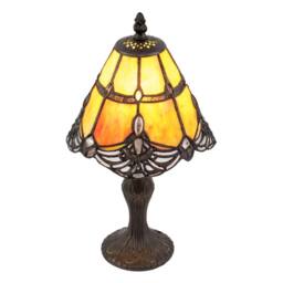 Happy Homewares Quirky & Petite Coloured Stained Glass Tiffany Lamp with Clear Beads in Orange - thumbnail 3