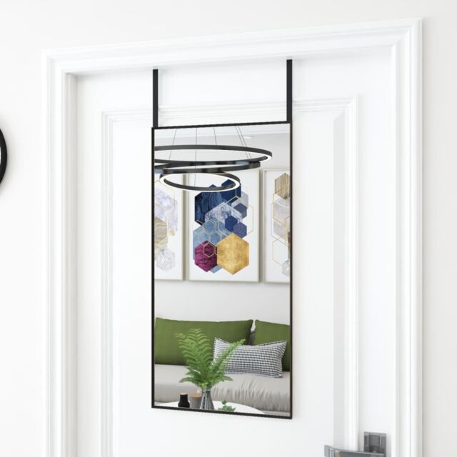 Berkfield Home Door Mirror Black 40x80 cm Glass & Aluminium - image 1