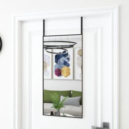 Berkfield Home Door Mirror Black 40x80 cm Glass & Aluminium - thumbnail 1