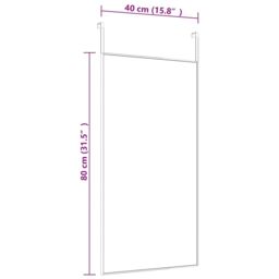 Berkfield Home Door Mirror Black 40x80 cm Glass & Aluminium - thumbnail 4