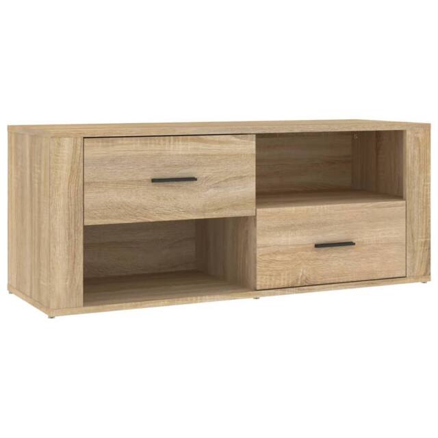 Berkfield Home TV Cabinet Sonoma Oak 100x35x40 cm Engineered Wood in Brown - Size: 100 x 35 x 40 cm - image 1