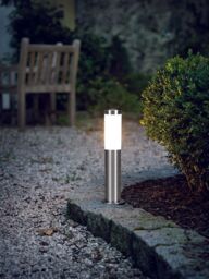Loops 4 PACK IP44 Outdoor Bollard Light Stainless Steel 12W E27 450mm Driveway Post in Metallics - thumbnail 4