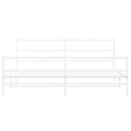 Berkfield Home Metal Bed Frame without Mattress with Footboard¬†White 193x203cm in White - Size: 193x203 cm - thumbnail 5