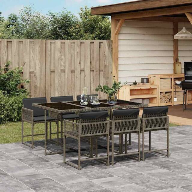 Berkfield Home Garden Dining Set - Grey - PE Rattan - 6-Seater - Foldable - image 1
