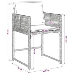 Berkfield Home Garden Dining Set - Grey - PE Rattan - 6-Seater - Foldable - thumbnail 7