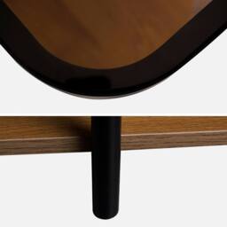 sweeek Vintage Black Metal Side Tables With Glass Tops in Light Brown - thumbnail 3