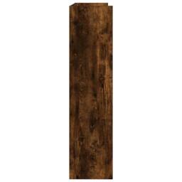 Berkfield Home Shoe Rack Smoked Oak 80x25x100 cm Engineered Wood in Brown - Size: 80 x 25 x 100 cm - thumbnail 5