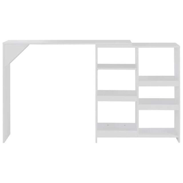 Berkfield Home Comfortable Bar Table with Moveable Shelf White 138x39x110 cm - Size: 138 x 39 x 110 cm - image 1