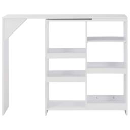 Berkfield Home Comfortable Bar Table with Moveable Shelf White 138x39x110 cm - Size: 138 x 39 x 110 cm - thumbnail 3