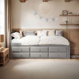 Flair Montana Captains Bed with Drawers in Grey - Size: Single - thumbnail 4