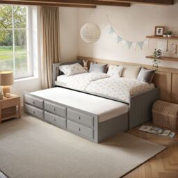 Flair Montana Captains Bed with Drawers in Grey - Size: Single - thumbnail 2