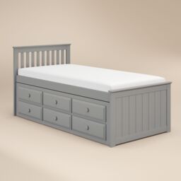 Flair Montana Captains Bed with Drawers in Grey - Size: Single - thumbnail 5