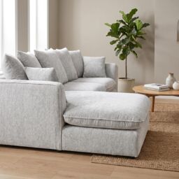 Abakus Direct Lucas Water Repellent Velvet Chenille Left Facing Corner Sofa in Silver - thumbnail 7