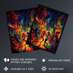 Artery8 Wall Art Print Reggaeton Urban Street Dance Reggae Music Latin American Dance Hall Colourful Rhythm Body Energy Theatre Arts Artwork Poster - thumbnail 2