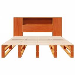 Berkfield Home Bookcase Bed without Mattress Wax Brown 140x190 cm Solid Wood in Tan - thumbnail 5