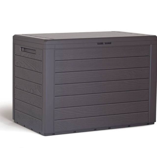 Kelvenix Plastic 190L Outdoor Balcony Patio Garden Storage Box in Brown - image 1