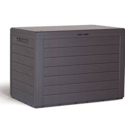 Kelvenix Plastic 190L Outdoor Balcony Patio Garden Storage Box in Brown - thumbnail 1