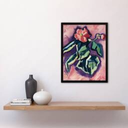 Artery8 Pink Begonias Abstract Painting Hartley Framed Wall Art Print - Size: A4 - thumbnail 4