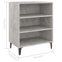 Berkfield Home Sideboard Concrete Grey 57x35x70 cm Engineered Wood - Size: 57 x 35 x 70 cm - thumbnail 6
