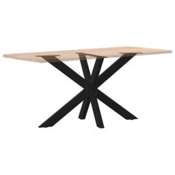 Berkfield Home Modern Dining Table Leg Spider Shape Black 120x68x(72-73) cm Steel - thumbnail 6