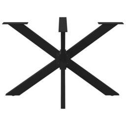 Berkfield Home Modern Dining Table Leg Spider Shape Black 120x68x(72-73) cm Steel - thumbnail 1