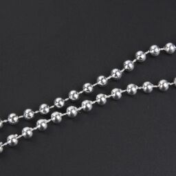 Shatchi Silver Shiny Christmas Bead Chain Metallic Beaded Garland Artificial Pearls Tinsel For Christmas Tree Hanging Decorations - thumbnail 5