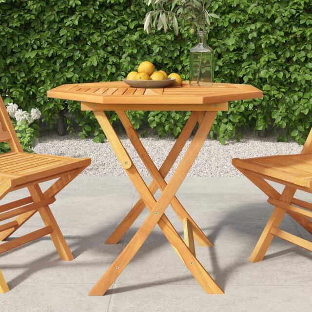 Berkfield Home Folding Garden Table 85x85x76 cm Solid Teak Wood in Brown - Size: 85 x 85 x 76 cm - image 1